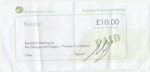 BLT networking receipt